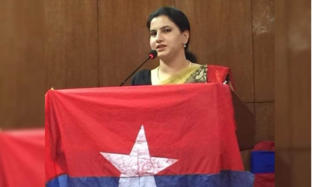 नेकपा एसनिकट युवा संघकी वरिष्ठ उपाध्यक्ष क्रान्ती बुर्लाकाेटी एमालेमा
